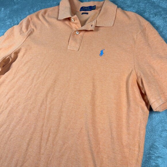 Polo Ralph Lauren Classic Fit Polo Shirt Men’s XL Orange Blue Pony - Picture 5 of 12